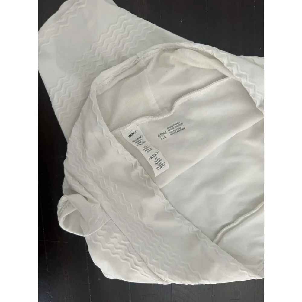 Aerie American Eagle White Bikini Large Bottoms And Medium Top - Picture 3 of 4